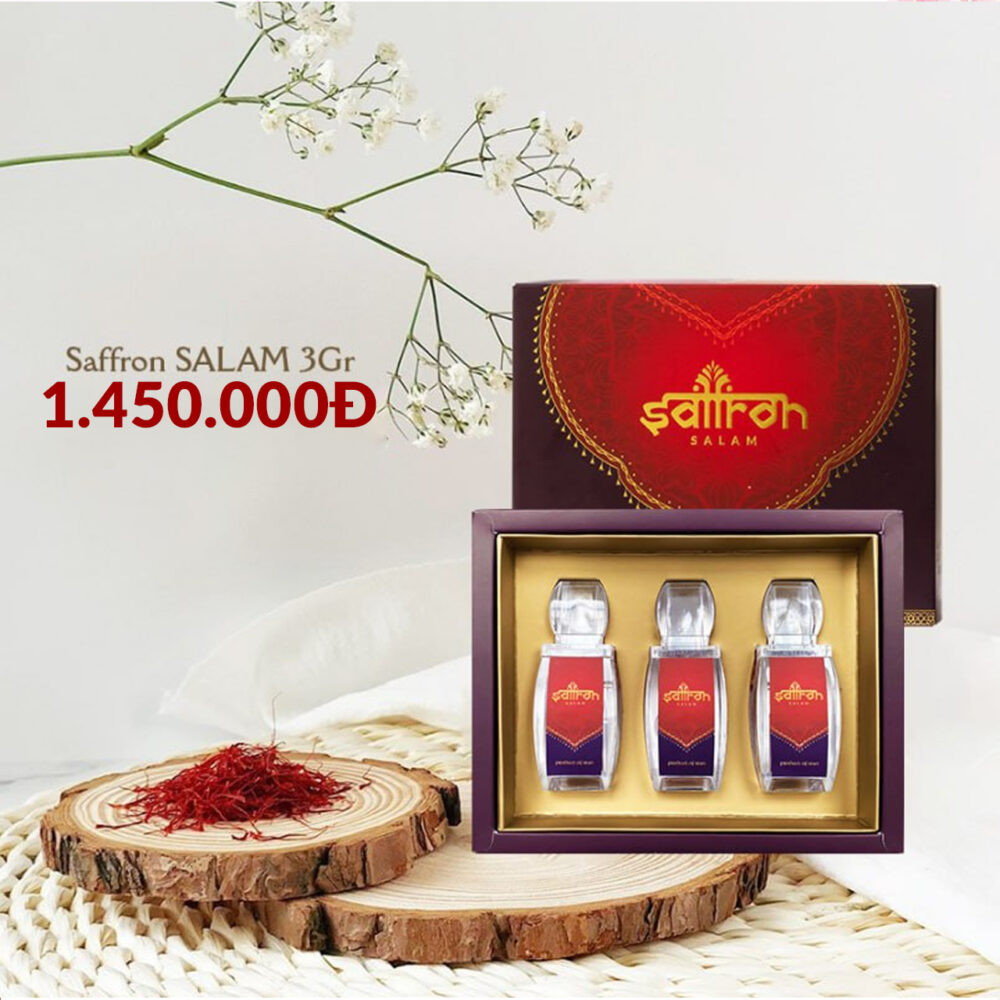 Quà tặng 20/10 ý nghĩa - Set Saffron SALAM 3gr & Trà hoa cao cấp