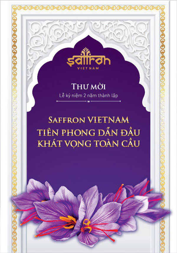 Thư mời tham gia sự kiện kỷ niệm 2 năm thành lập Saffron VIETNAM